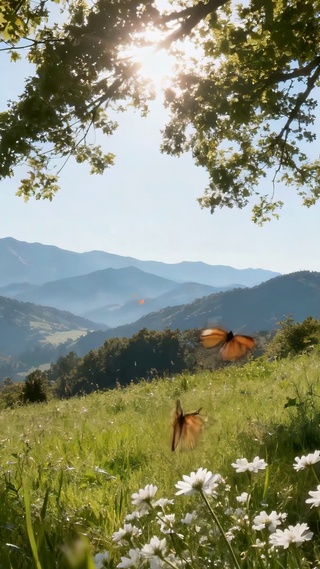 户外郊外绿色护眼花草树木美景