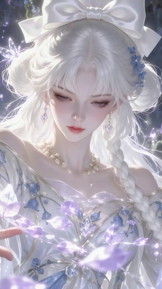 紫水晶秘境白发古风美少女