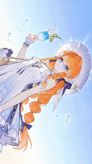 蓝天之下的橙发少女西格莉卡