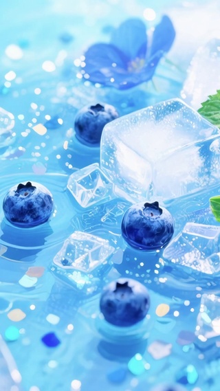 蓝莓冰水花