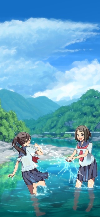 4k夏日戏水女孩