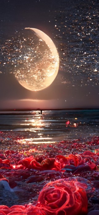 唯美玫瑰星空海岸