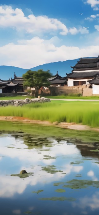 白墙黑瓦小镇