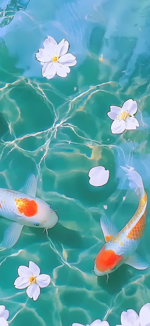 池塘锦鲤