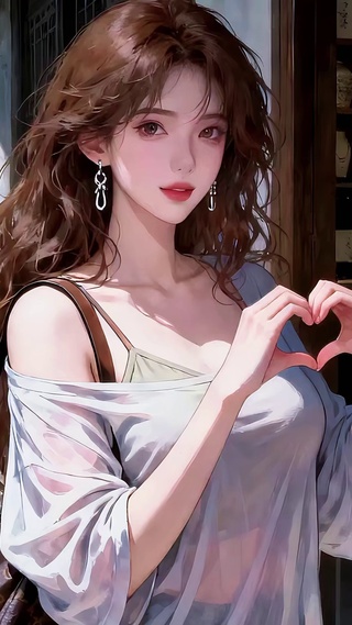 爱心手势少女