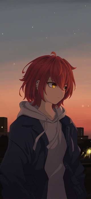 夜晚城市少女