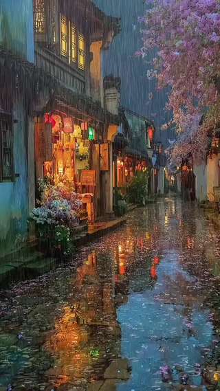 雨夜4高清护眼壁纸