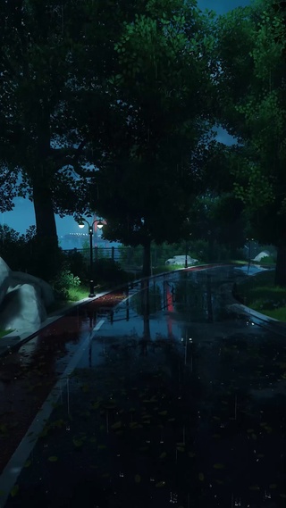 雨天城市风景