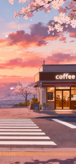 海边日落咖啡店