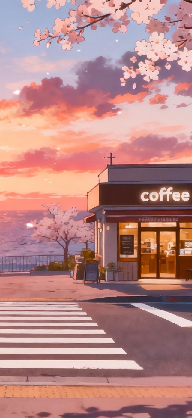 海边日落咖啡店