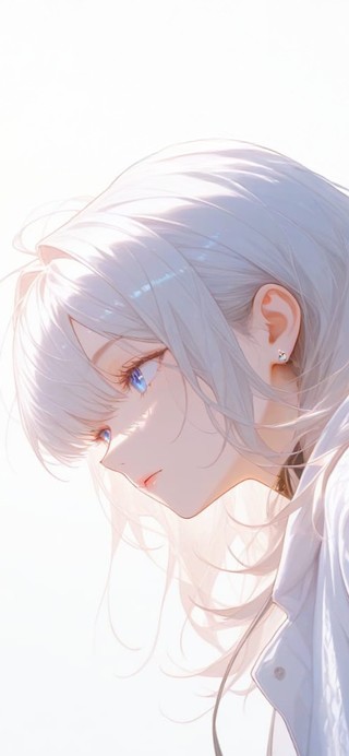 唯美白发少女