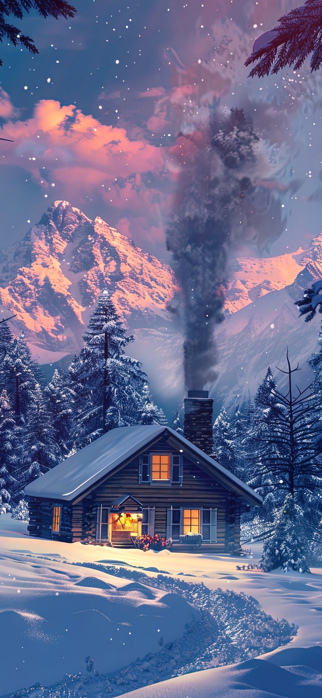 雪山治愈温暖小屋