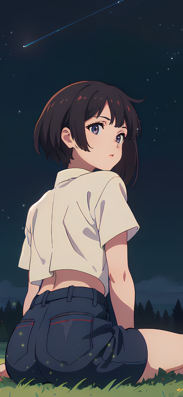 4k唯美星空少女