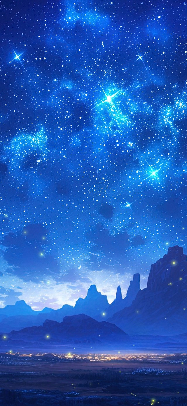 唯美治愈山顶星空流星雨