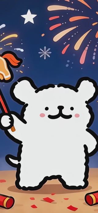 过春节喽~线条小狗