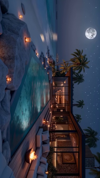 海边别墅夜