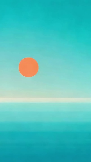 夕阳海景小船