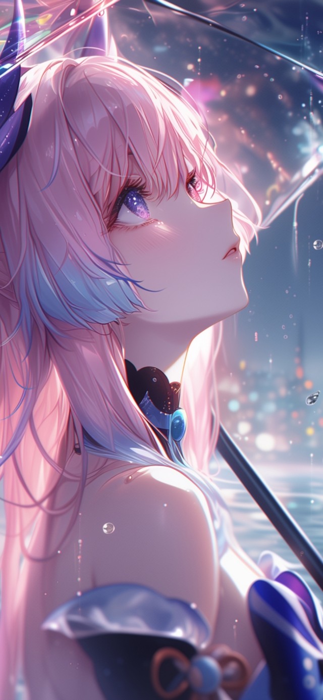 雪墨壁纸丨心海丨细雨绵绵丨