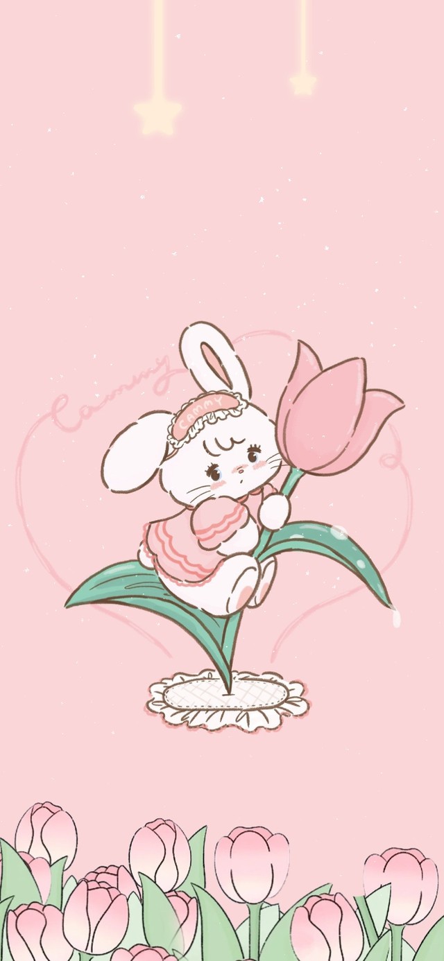 郁金香小兔子  简约粉色可爱