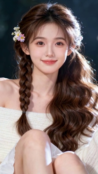 夜晚仙女棒清纯美少女