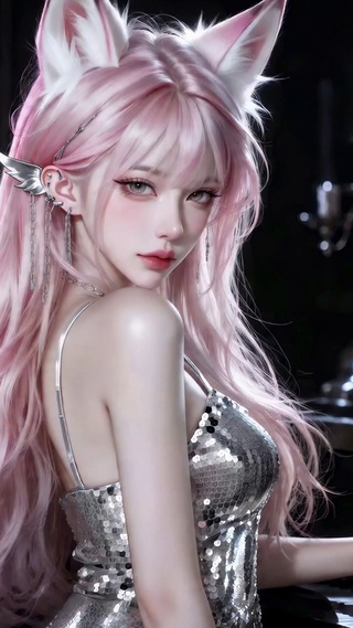 粉发狐耳钢琴美少女