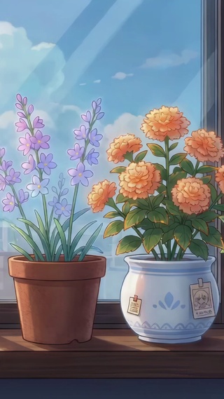 窗台有花，心中有光