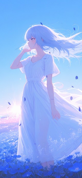唯美花海少女