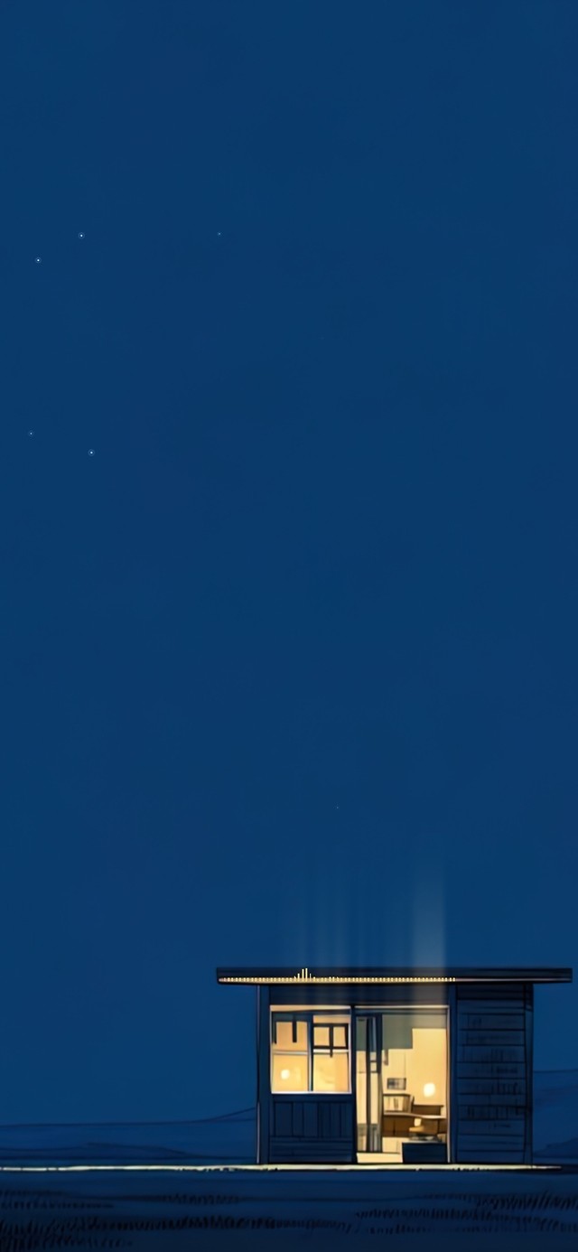 夜空孤灯