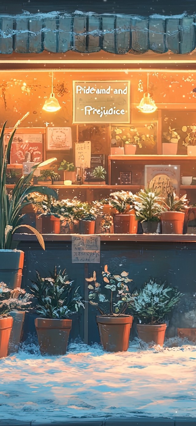 唯美治愈雪花小店铺