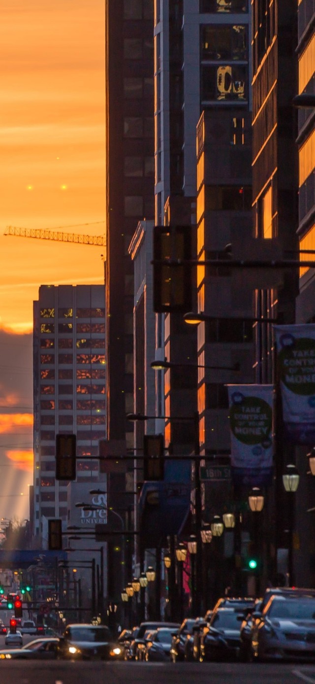 4k 治愈唯美夕阳城市