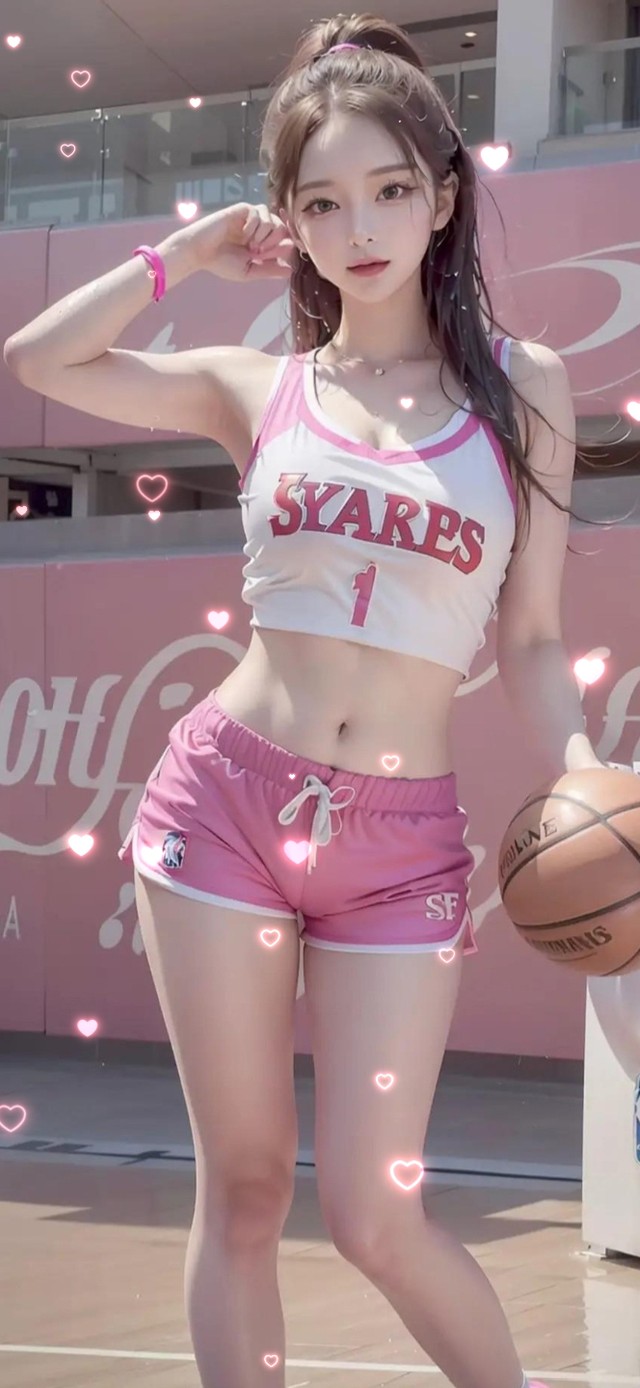 打篮球的美少女