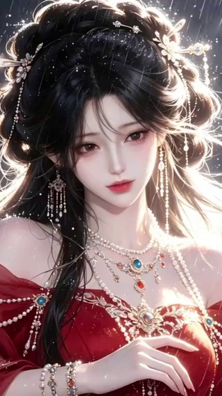 梦幻红衣古风少女