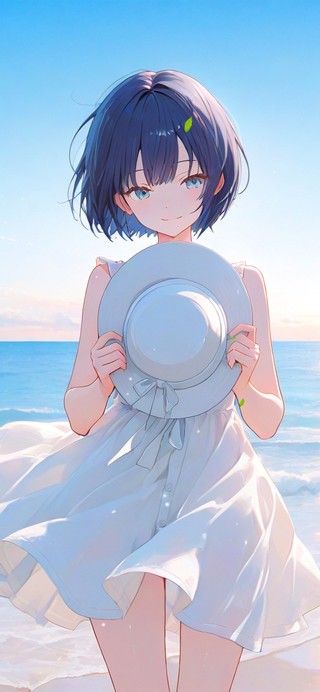 唯美海边少女