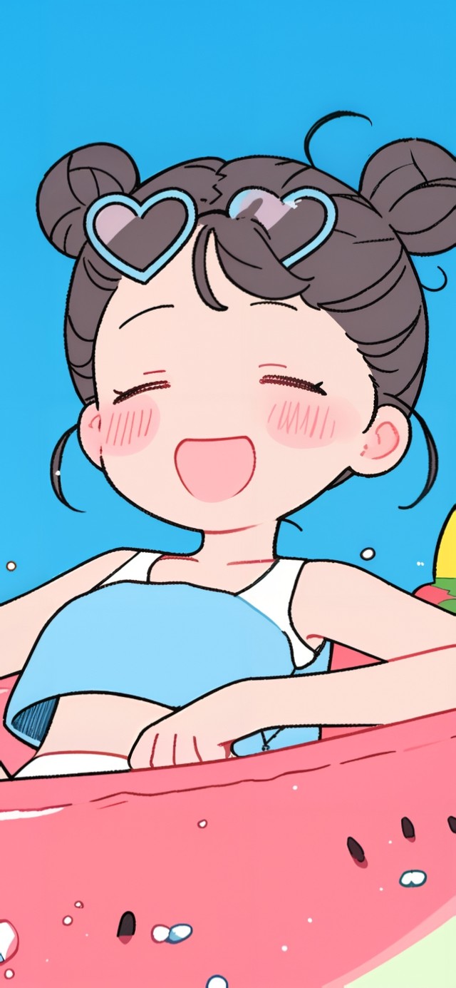 清凉感泳池女孩