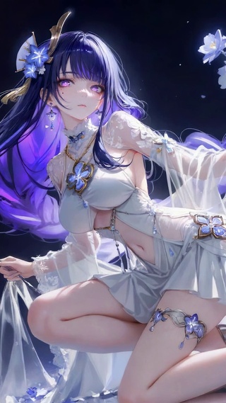 浪漫飘逸白裙少女雷电将军