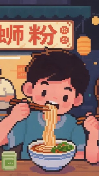 吃螺蛳粉的小情侣（男版）