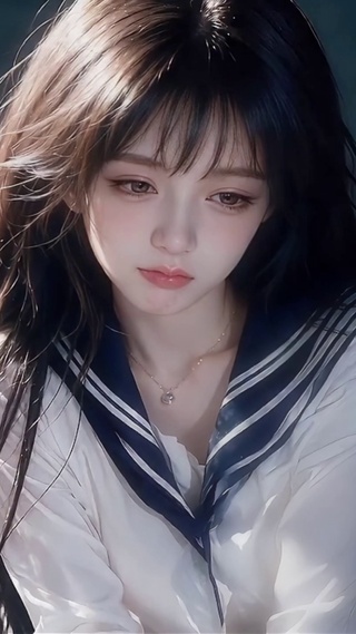 水手服可爱表情少女