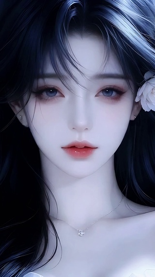 雾色白芍少女
