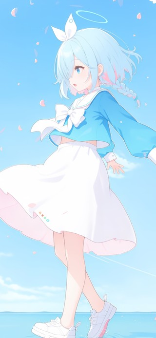 唯美樱花下的美少女