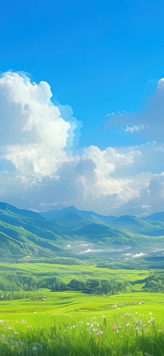 绿色护眼高山草原