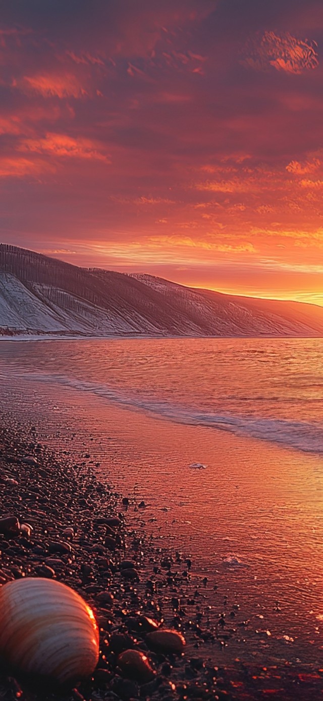 贝加尔湖壮观日落