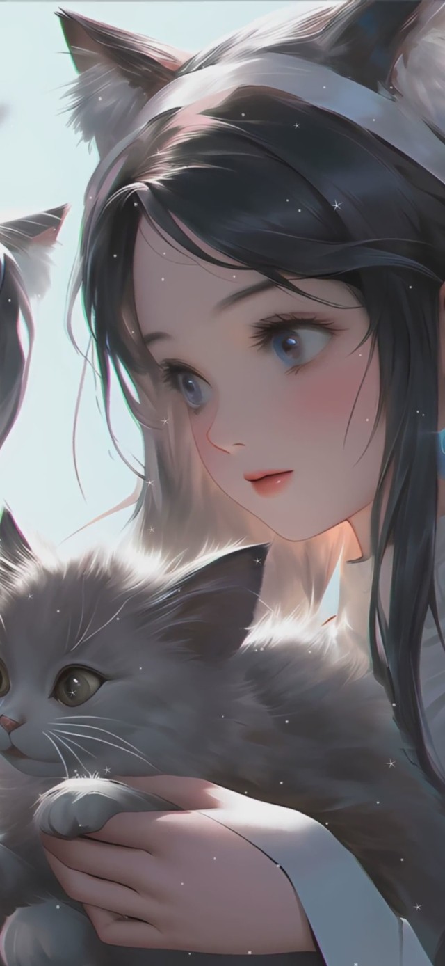 可爱女孩与萌宠