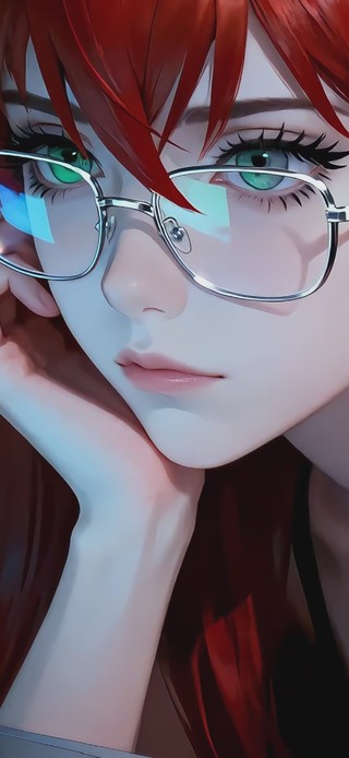 赛博风红发少女