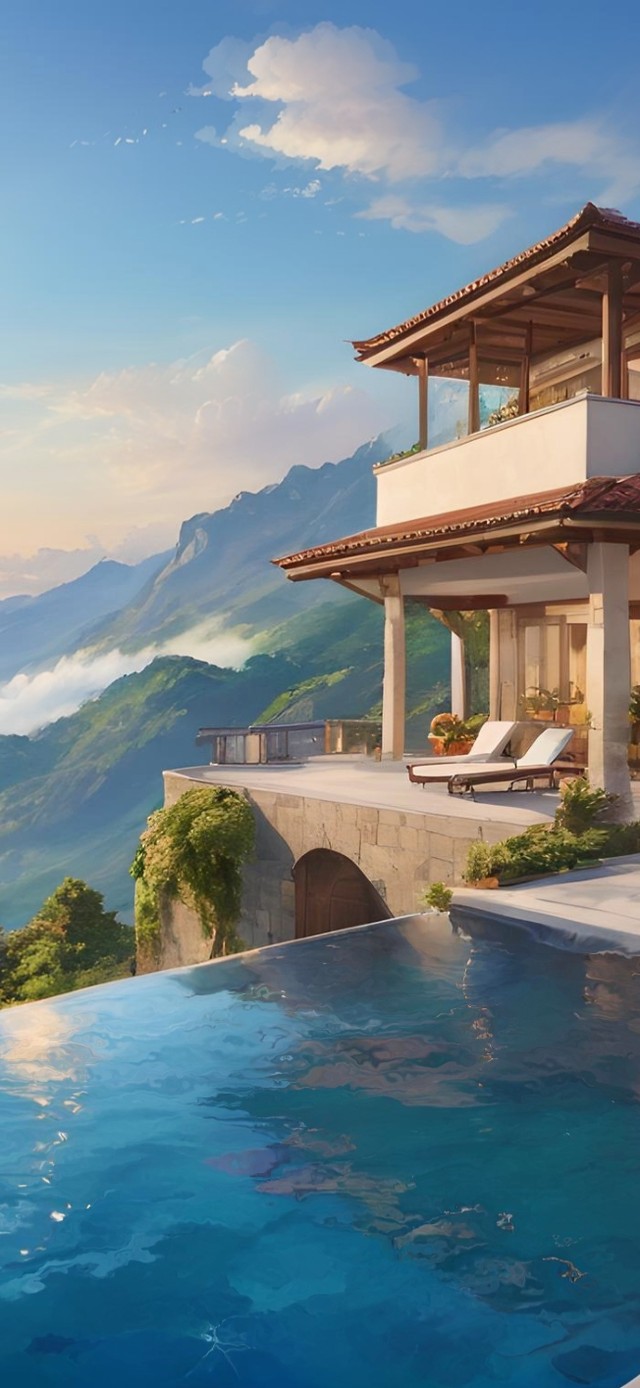 山顶无边泳池别墅