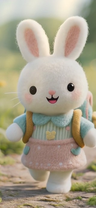 放学路上的小兔子