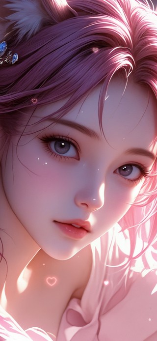 粉色美女
