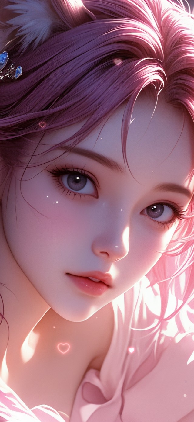 粉色美女