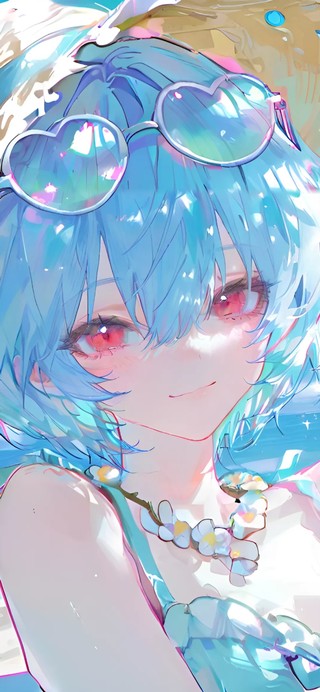 绫波丽-海边泳装少女