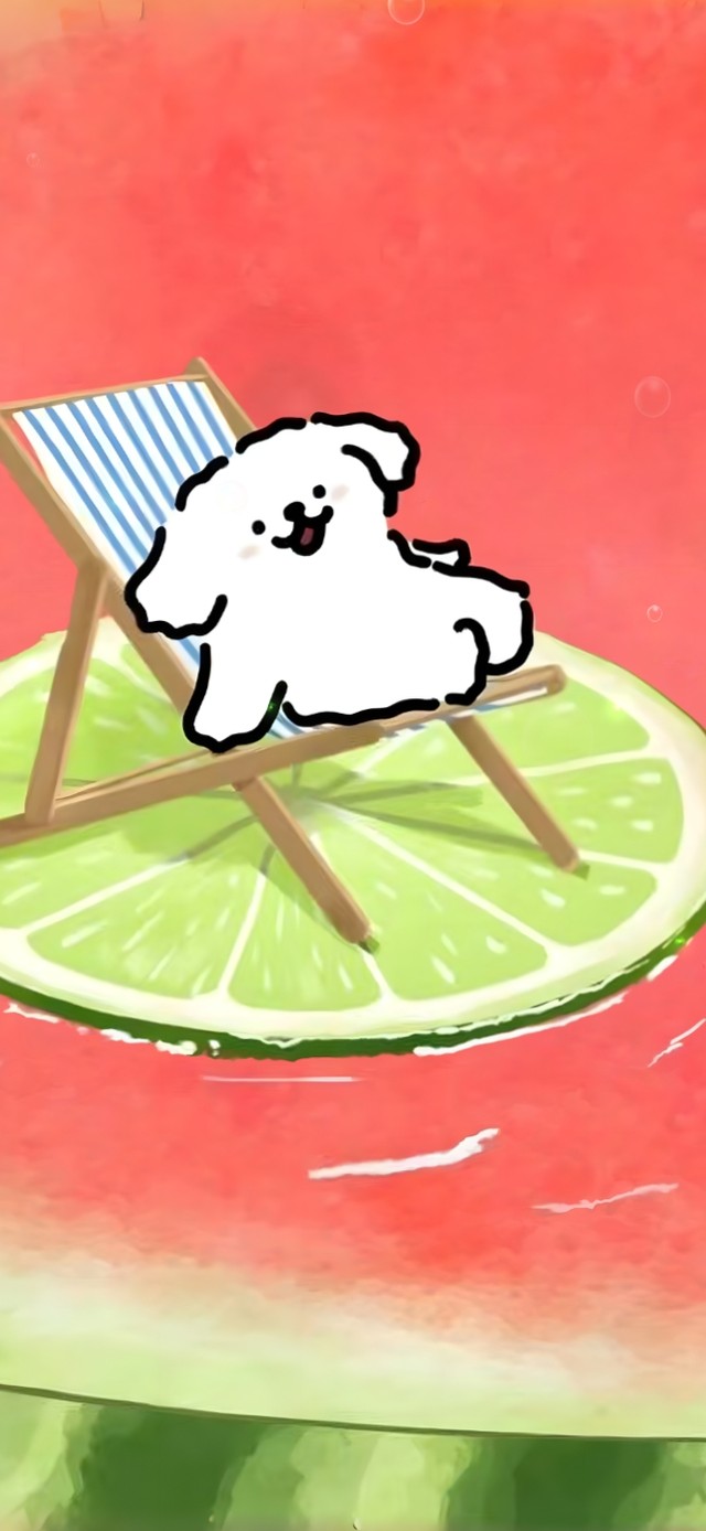 清爽大西瓜泳池乘凉的狗狗们~