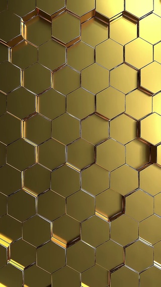 4k金色蜂巢墙-竖屏
